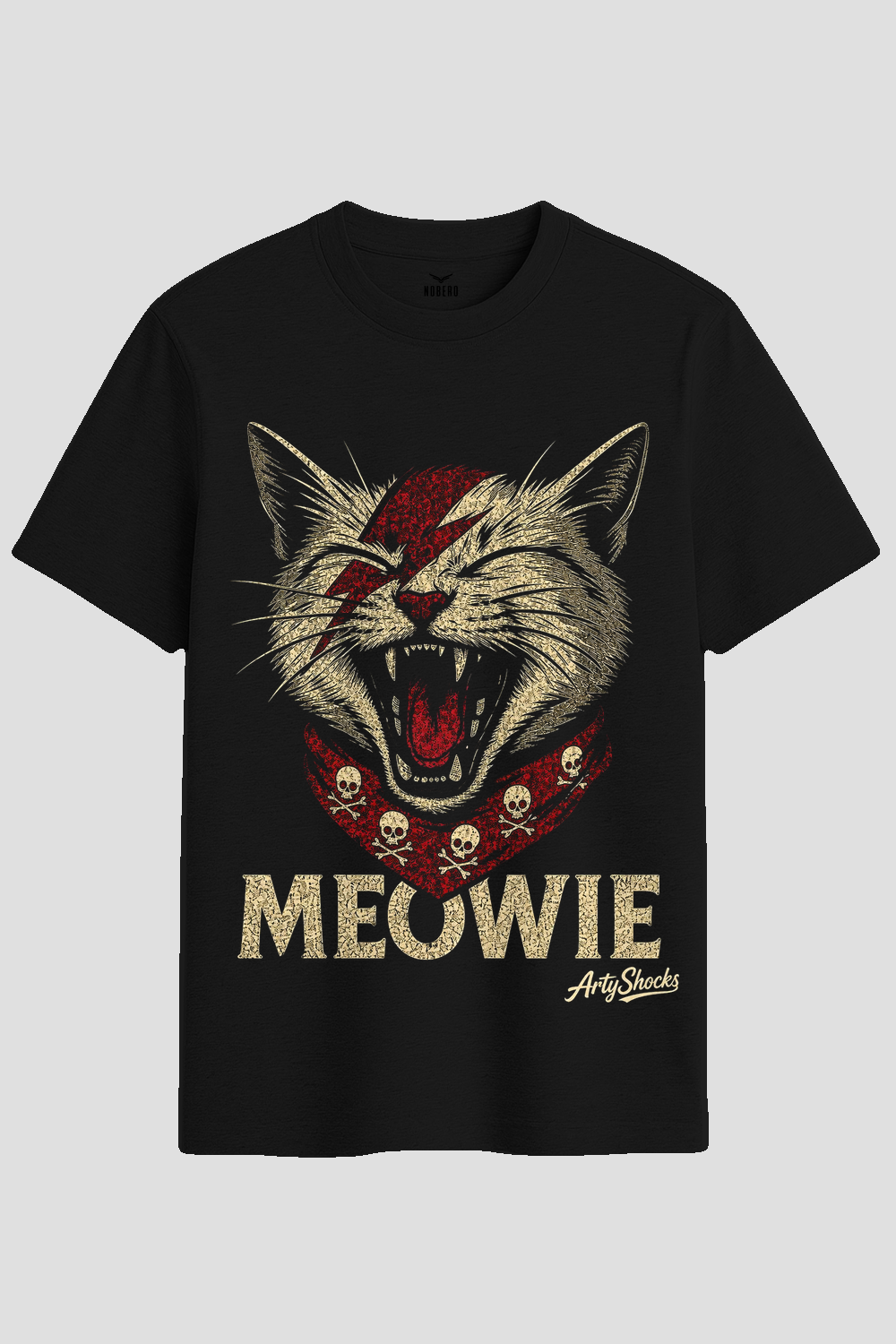 Meowie Glam Rock Cat Graphic T-Shirt