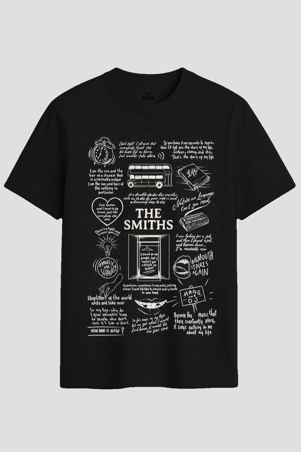 The Smiths Indie Rock Lyric Collage Graphic T-Shirt