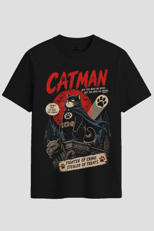 Funny Catman Superhero Parody Graphic T-Shirt