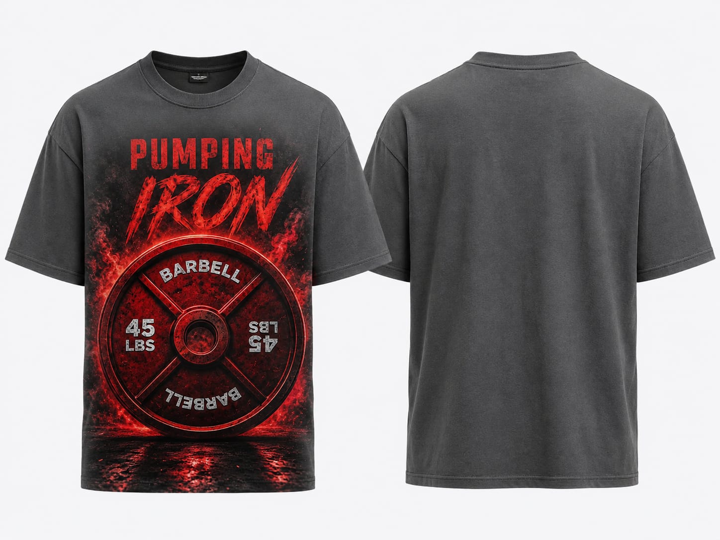 Pumping Iron Charcoal Grey T-Shirt