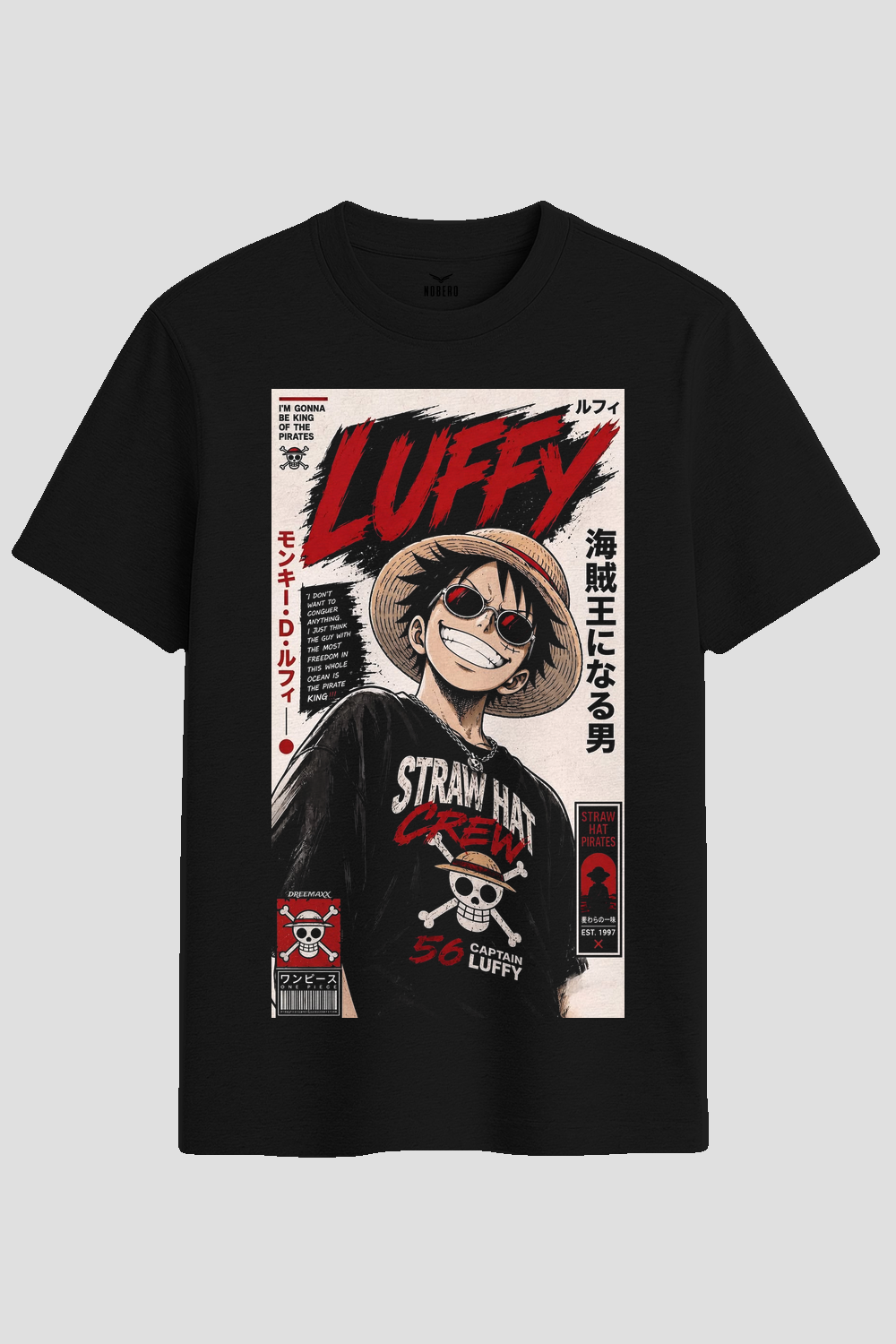 Luffy Straw Hat Vintage Anime Graphic T-Shirt