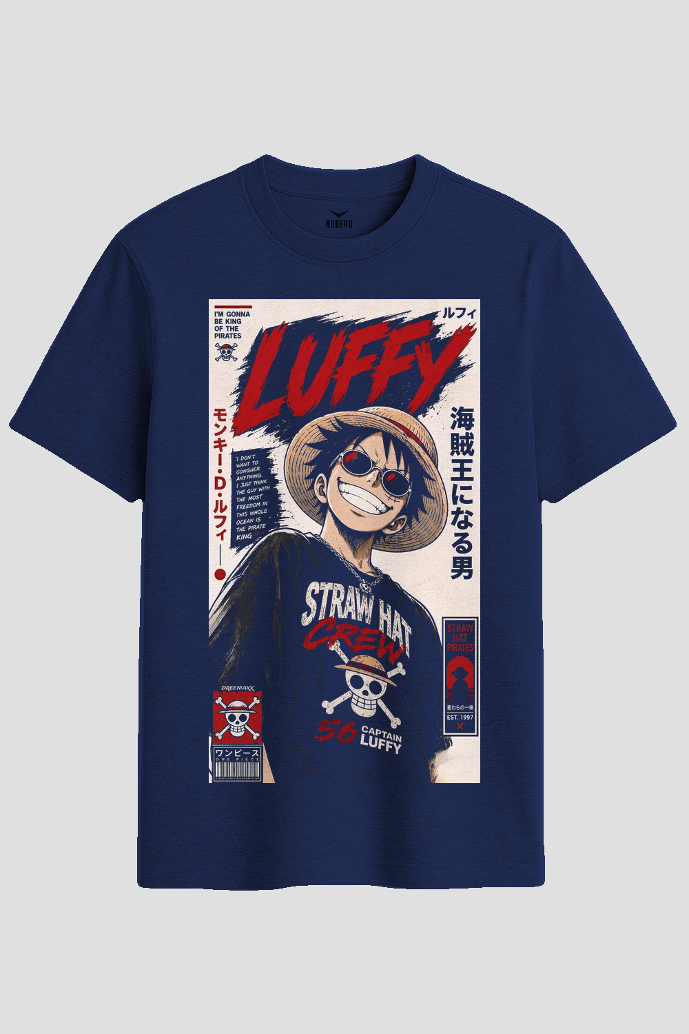 Vintage Straw Hat Captain Anime Graphic T-Shirt