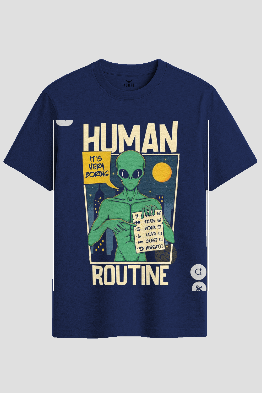 Human Routine Sarcastic Alien Graphic T-Shirt