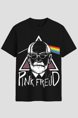 Pink Freud Psychology Mashup Graphic T-Shirt