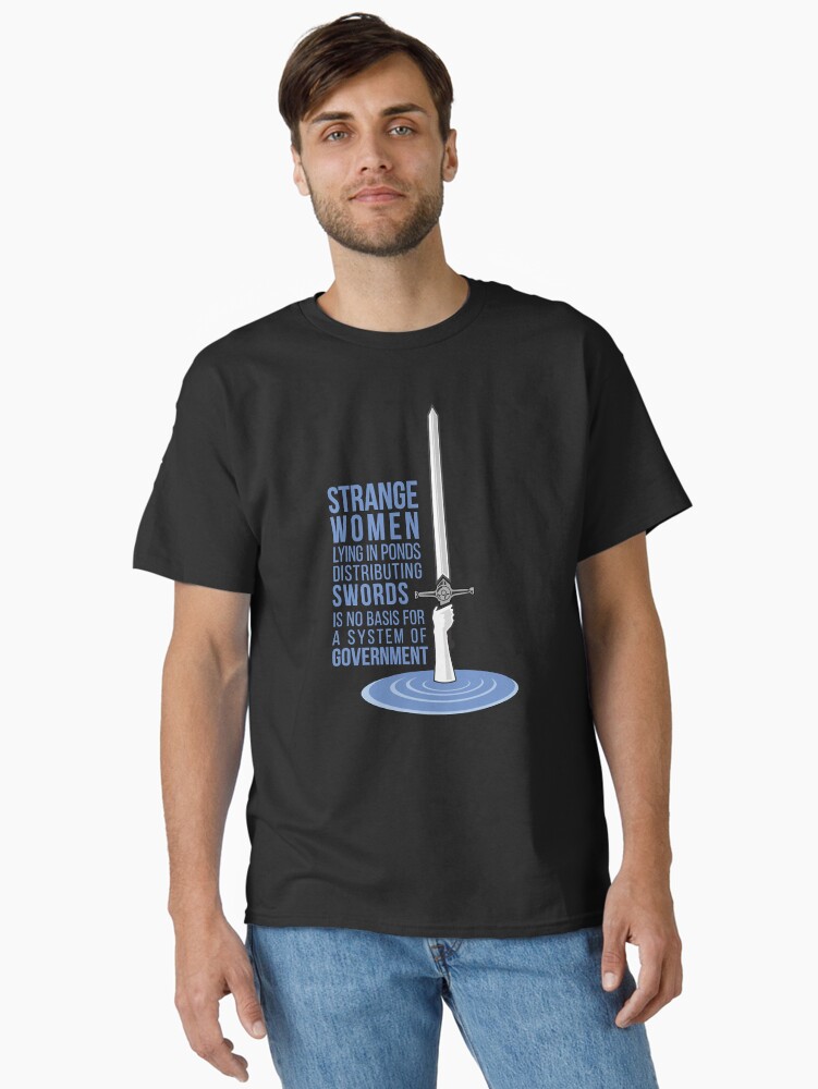 Strange Women Lying in Ponds Distributing Swords - Monty Python Baseball ¾ Sleeve Classic T-Shirt