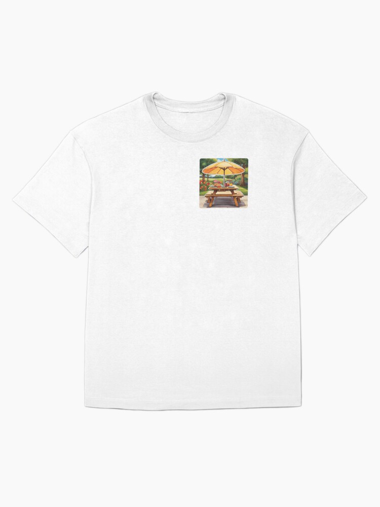 Idyllic Garden Picnic Oversized T-Shirt