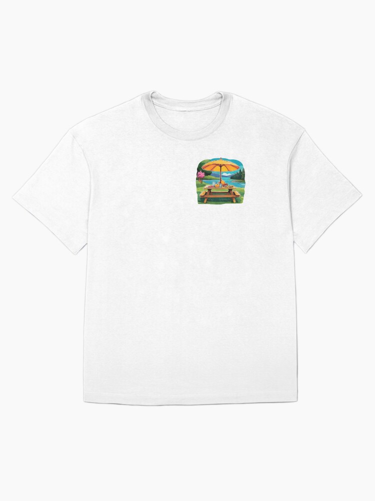 Riverside Picnic Paradise Oversized T-Shirt