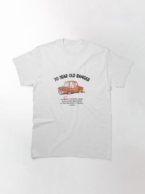 Funny '70 Year Old Banger' Red Car Cartoon - 70th Birthday Joke Gift Classic T-Shirt