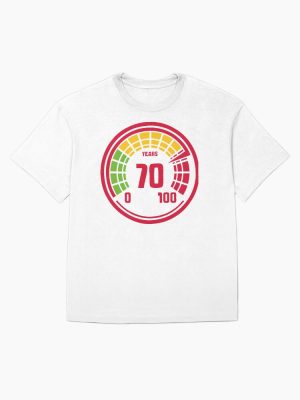 70 years old age youth birthday counter Oversized T-Shirt
