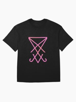 Lucifer Sigil - Pink Oversized T-Shirt