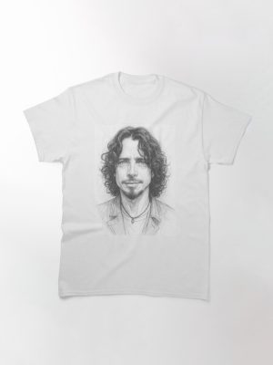 Rock Singer Pencil Sketch Portrait Art Classic T-Shirt