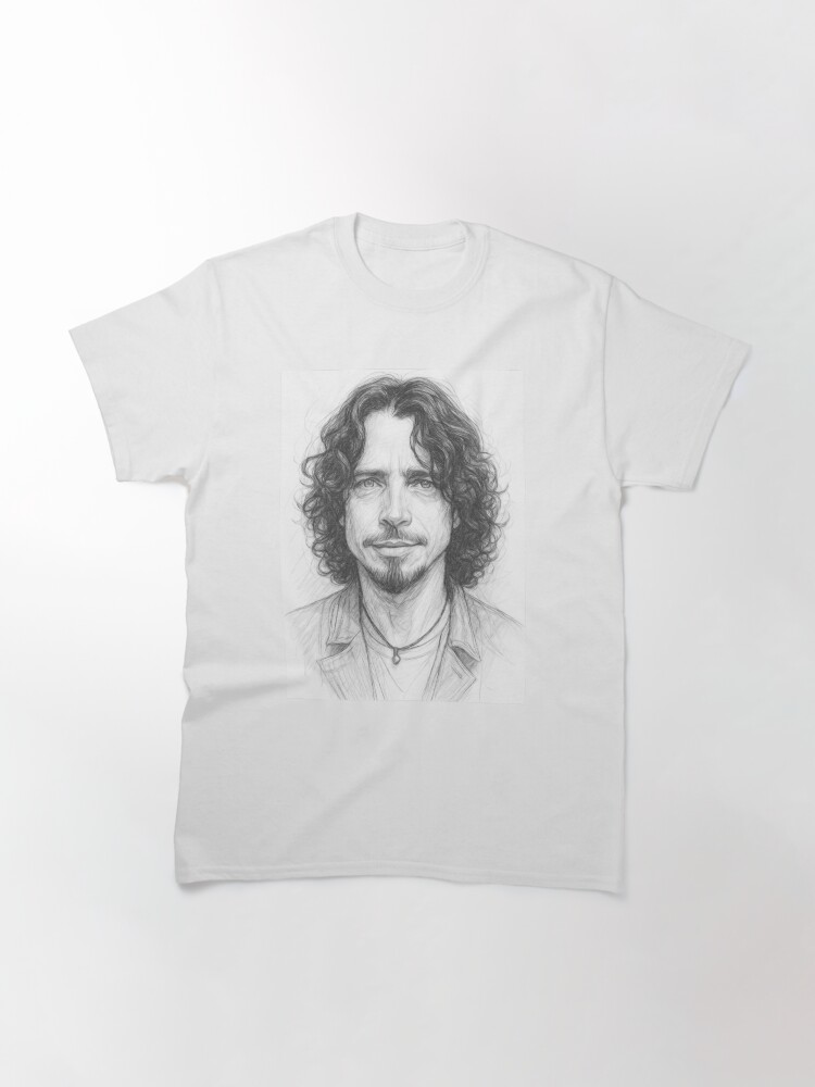 Rock Singer Pencil Sketch Portrait Art Classic T-Shirt