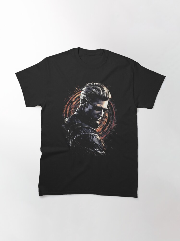 Albert Wesker Resident Evil RE Villain Umbrella Corporation Sunglasses Superhuman Virus Uroboros Chris Redfield Jill Valentine Fan Art Portrait Poster T-Shirt Sticker Gift Classic T-Shirt