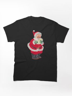 Vintage Santa Claus Retro Santa Reading Postcard 2022 Christmas Classic T-Shirt