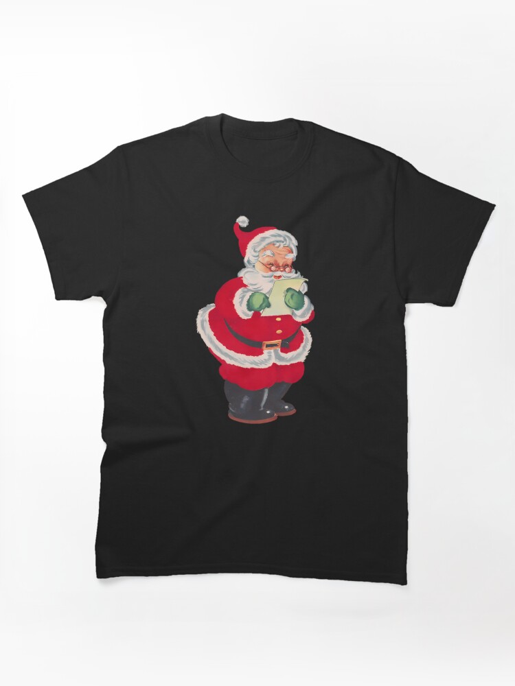 Vintage Santa Claus Retro Santa Reading Postcard 2022 Christmas Classic T-Shirt