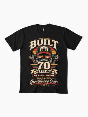 Built 70 Years Ago Vintage 70th Birthday Gift Funny Retro Mechanic Design Premium T-Shirt