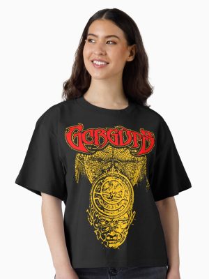 Death Metal With Red Typography Band Music Boxy T-Shirt