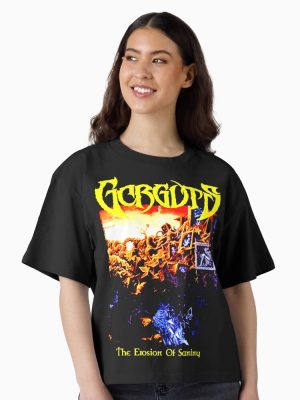 Death Metal Yellow Typography Band Boxy T-Shirt