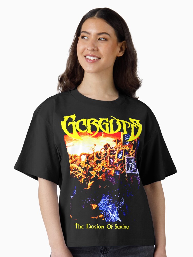 Death Metal Yellow Typography Band Boxy T-Shirt