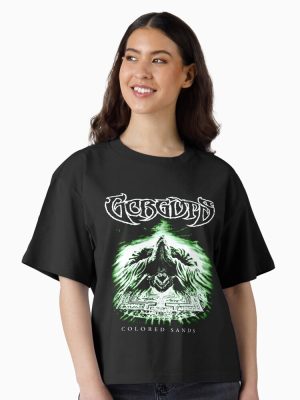 White Typography Black Metal Boxy T-Shirt