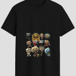 Heavy Metal Band Mascots Graphic T-Shirt