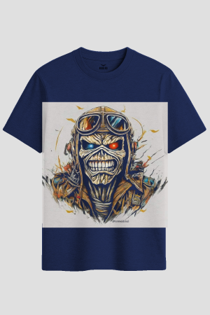 Vintage Aviator Skull Graphic T-Shirt
