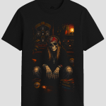 Vintage Rock Legend Skull Graphic T-Shirt
