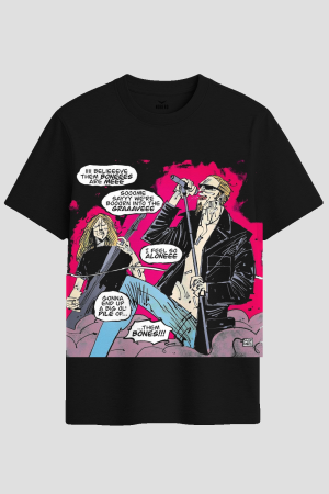 90s Grunge Rock Band Comic Graphic T-Shirt