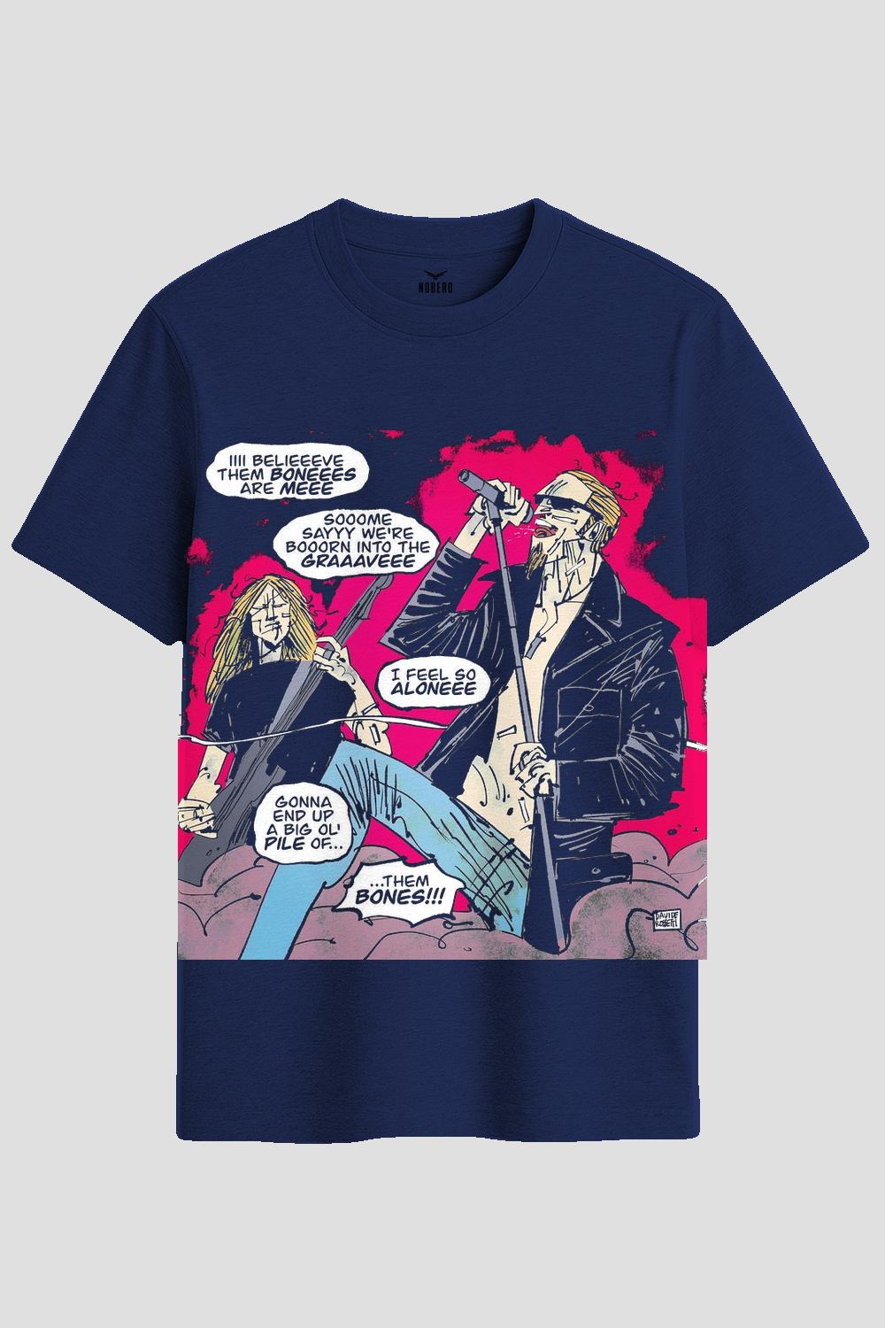Grunge Rock Band Comic Graphic T-Shirt