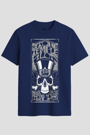 Vintage Rock Skull Poster Graphic T-Shirt