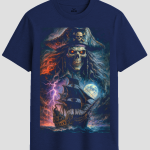 Phantom Pirate Captain and Ghost Ship Graphic T-Shirt