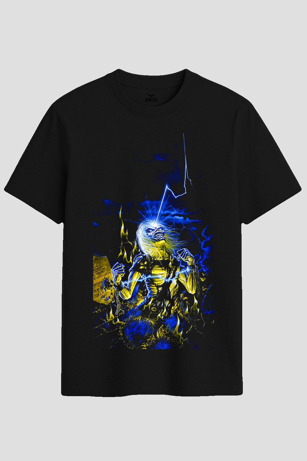 Heavy Metal Zombie Lightning Graphic T-Shirt