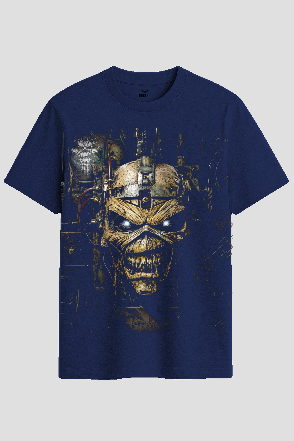 Cyber Skull Heavy Metal Graphic T-Shirt
