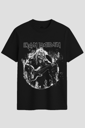 Iron Maiden Eddie Bass Guitar Heavy Metal Graphic T-Shirt