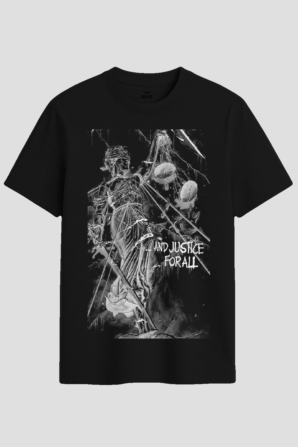 Lady Justice Grunge Rock Graphic T-Shirt