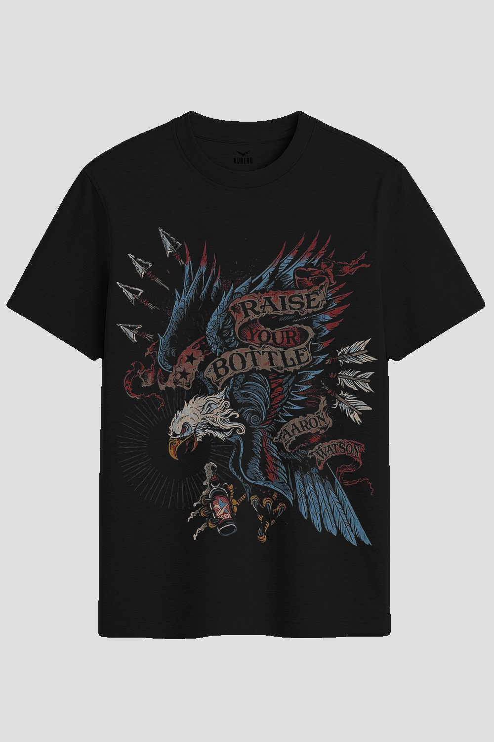 Vintage Eagle Raise Your Bottle Graphic T-Shirt