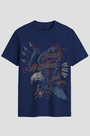 Raise Your Bottle Eagle Graphic T-Shirt