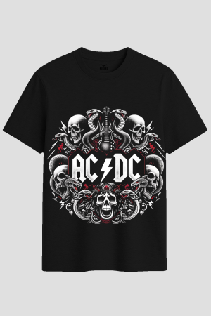 AC/DC Skulls and Serpents Heavy Rock Graphic T-Shirt