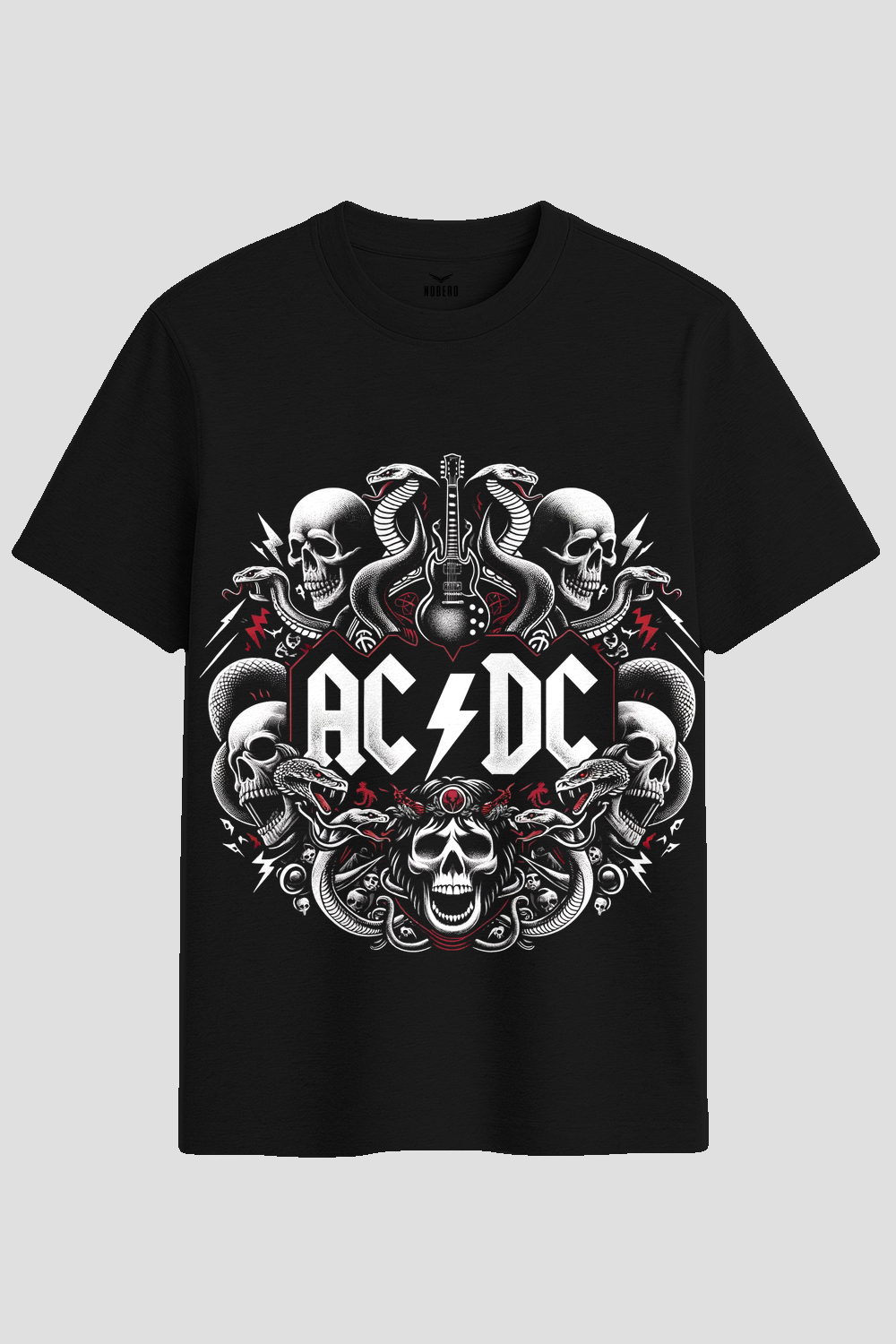AC/DC Skulls and Serpents Heavy Rock Graphic T-Shirt