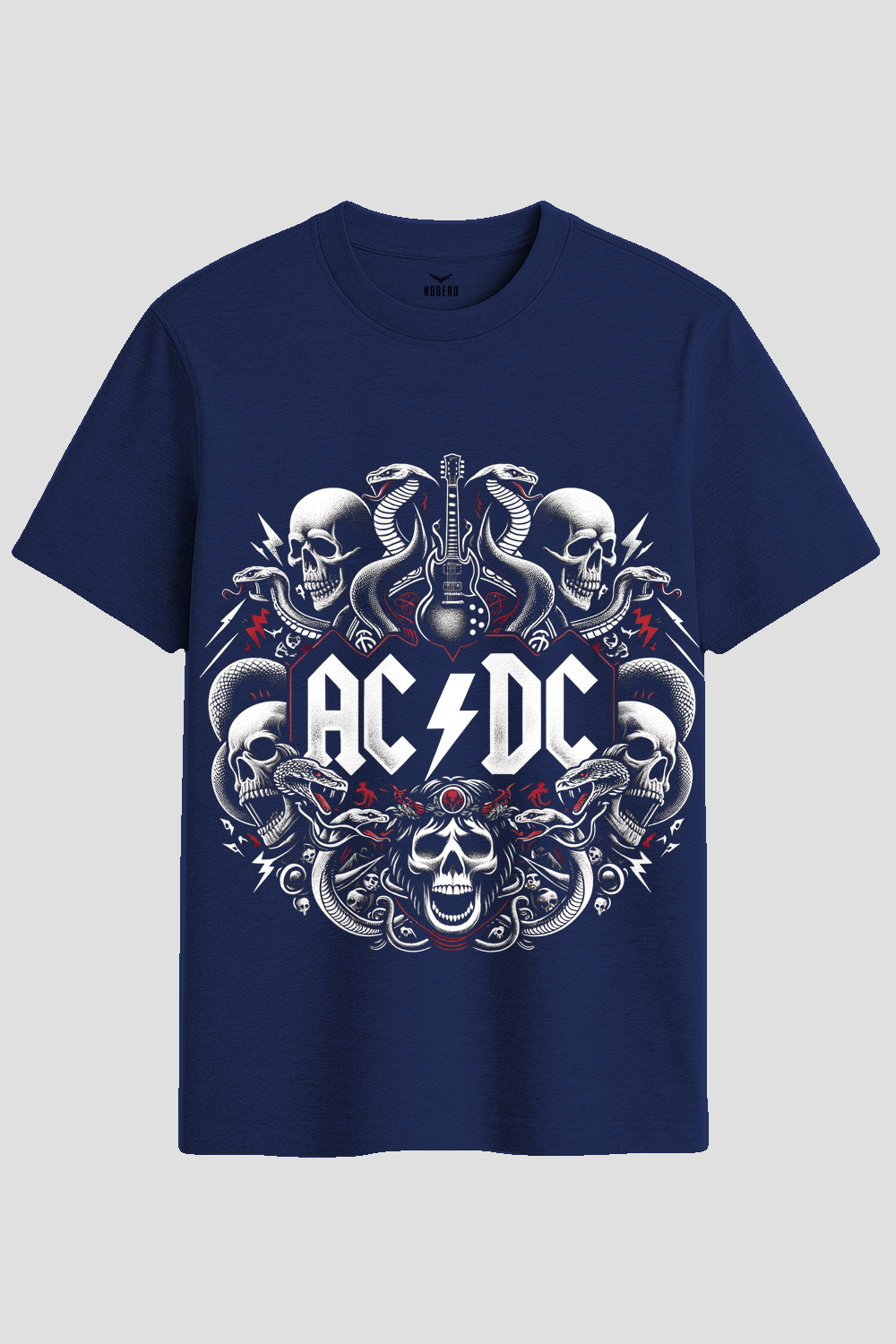 AC/DC Skulls and Snakes Vintage Rock Graphic T-Shirt