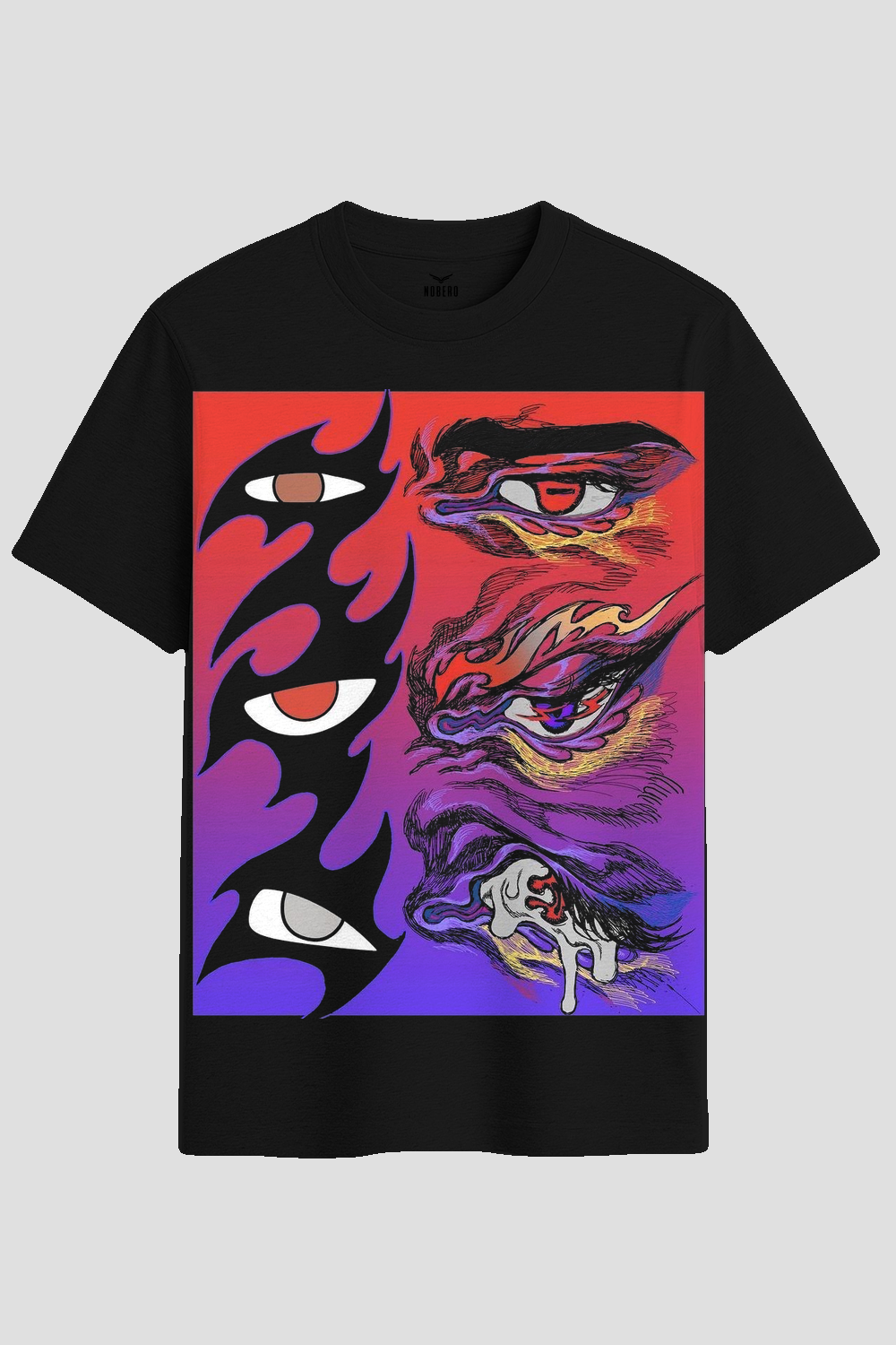 Psychedelic Cyber Eyes Graphic T-Shirt