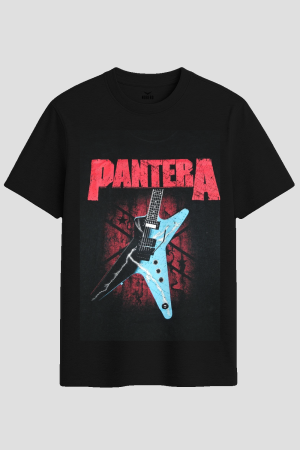 Pantera Lightning Bolt Guitar Heavy Metal Graphic T-Shirt