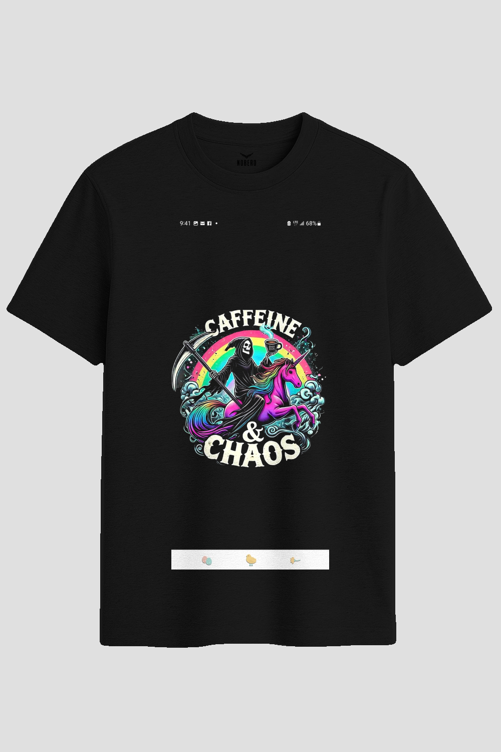 Caffeine and Chaos Grim Reaper Graphic T-Shirt