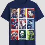 Avengers Superhero Grid Pop Art Graphic T-Shirt