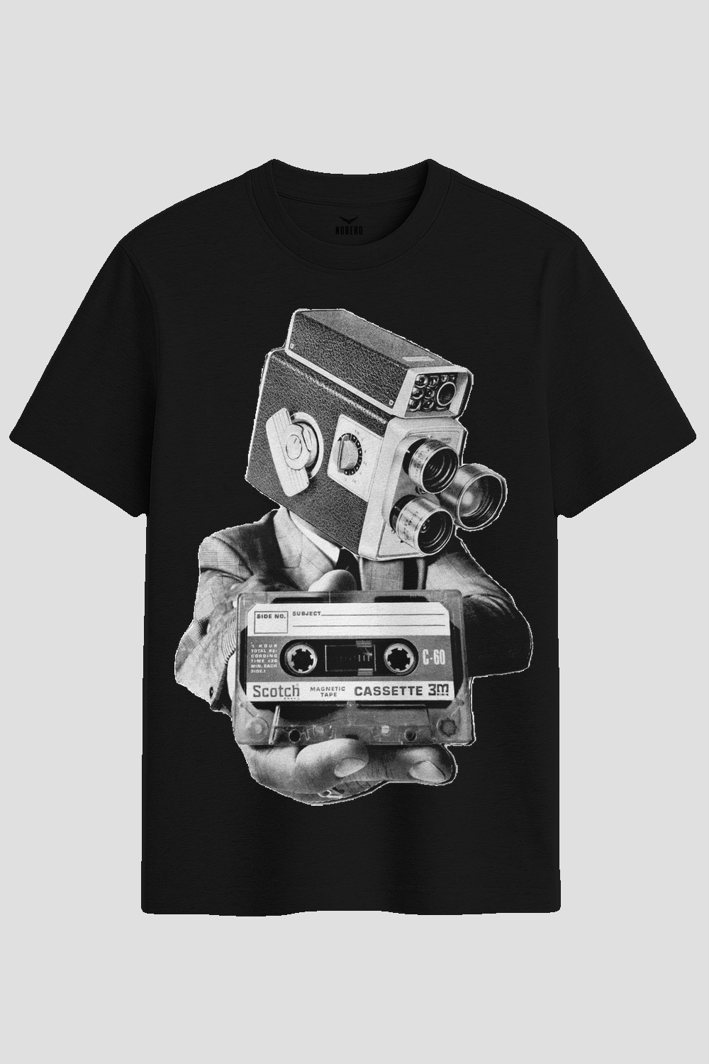 Vintage Camera Head Cassette Tape Graphic T-Shirt