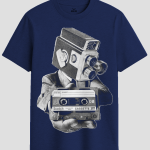 Retro Camera Head Cassette Graphic T-Shirt
