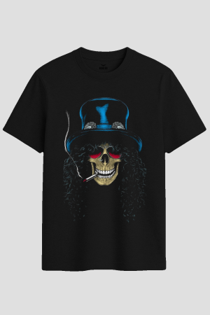 Rock Legend Top Hat Skull Graphic T-Shirt
