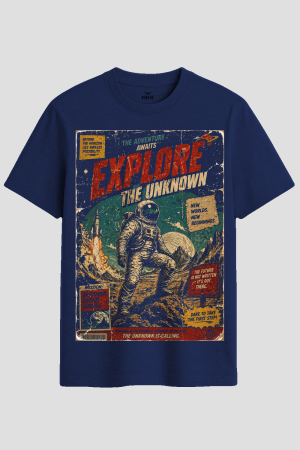 Explore The Unknown Vintage Astronaut Graphic T-Shirt