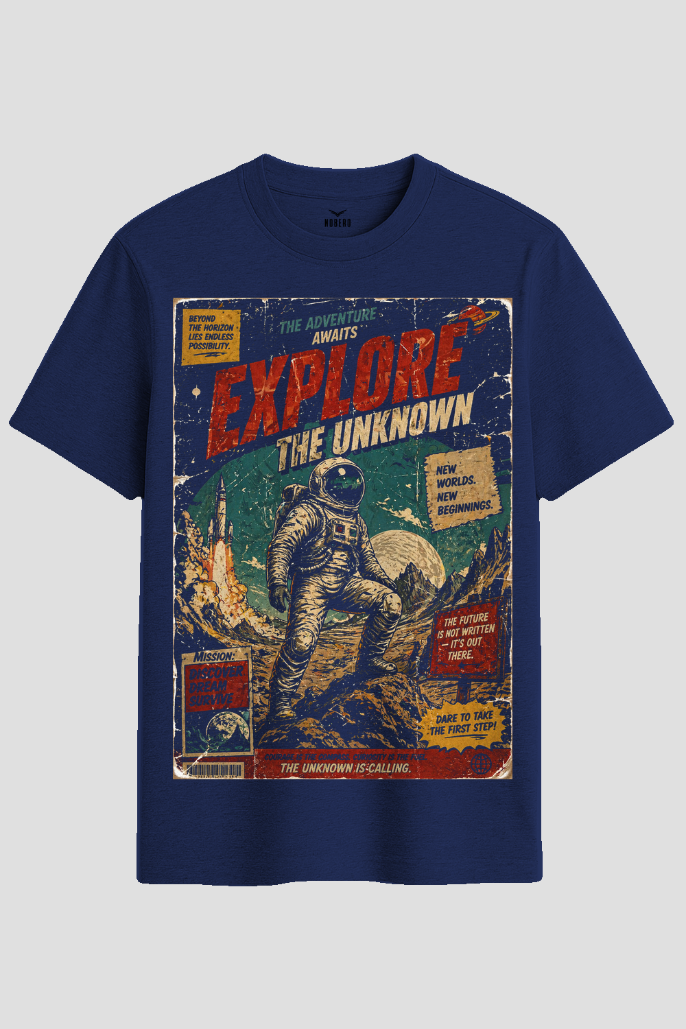 Explore The Unknown Vintage Astronaut Graphic T-Shirt