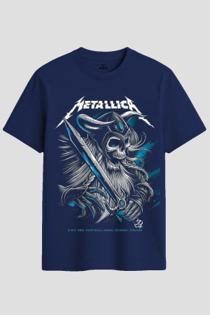 Metallica Viking Warrior Skull Rock Graphic T-Shirt